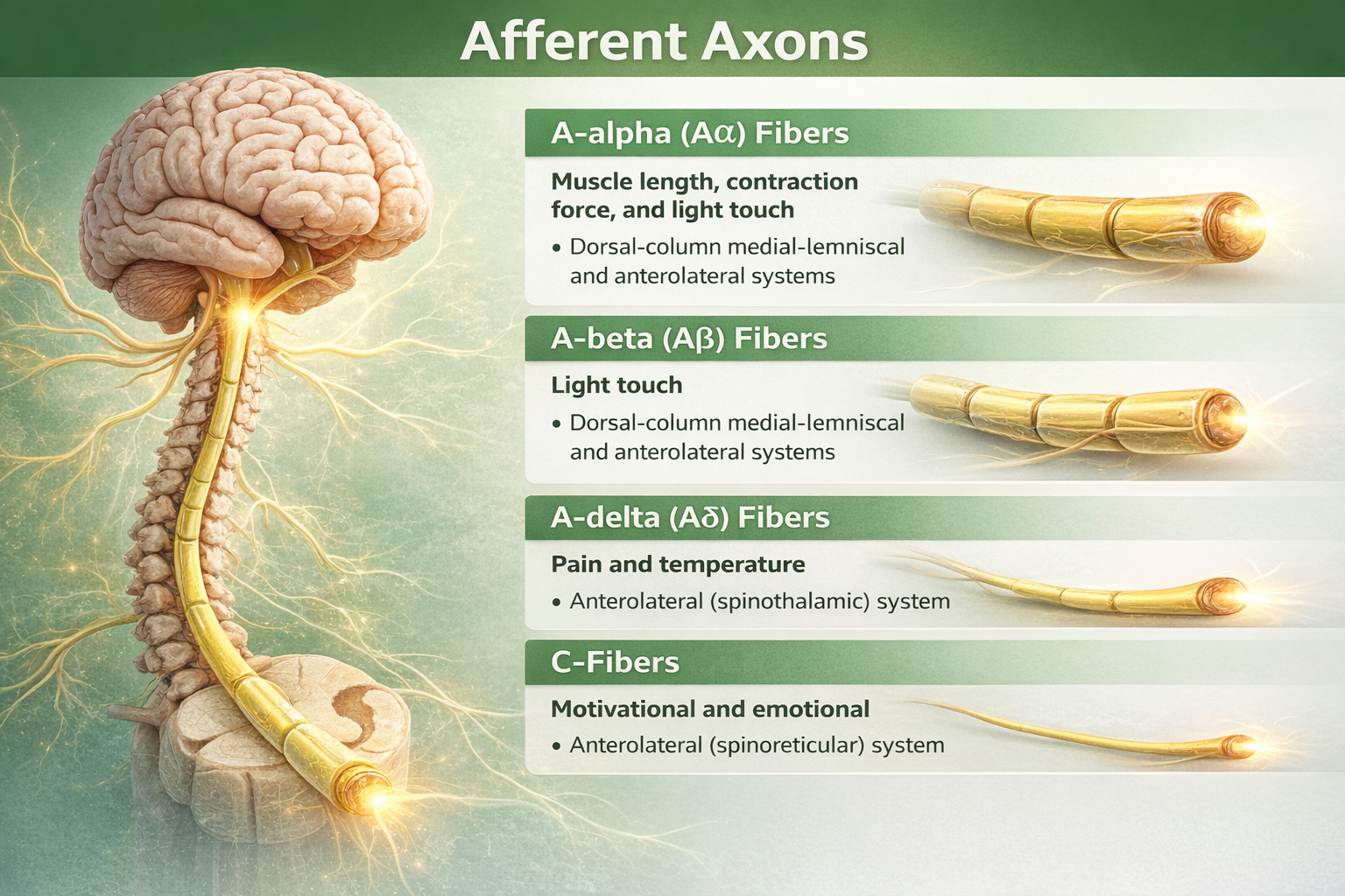 Comparison of nerve fiber types