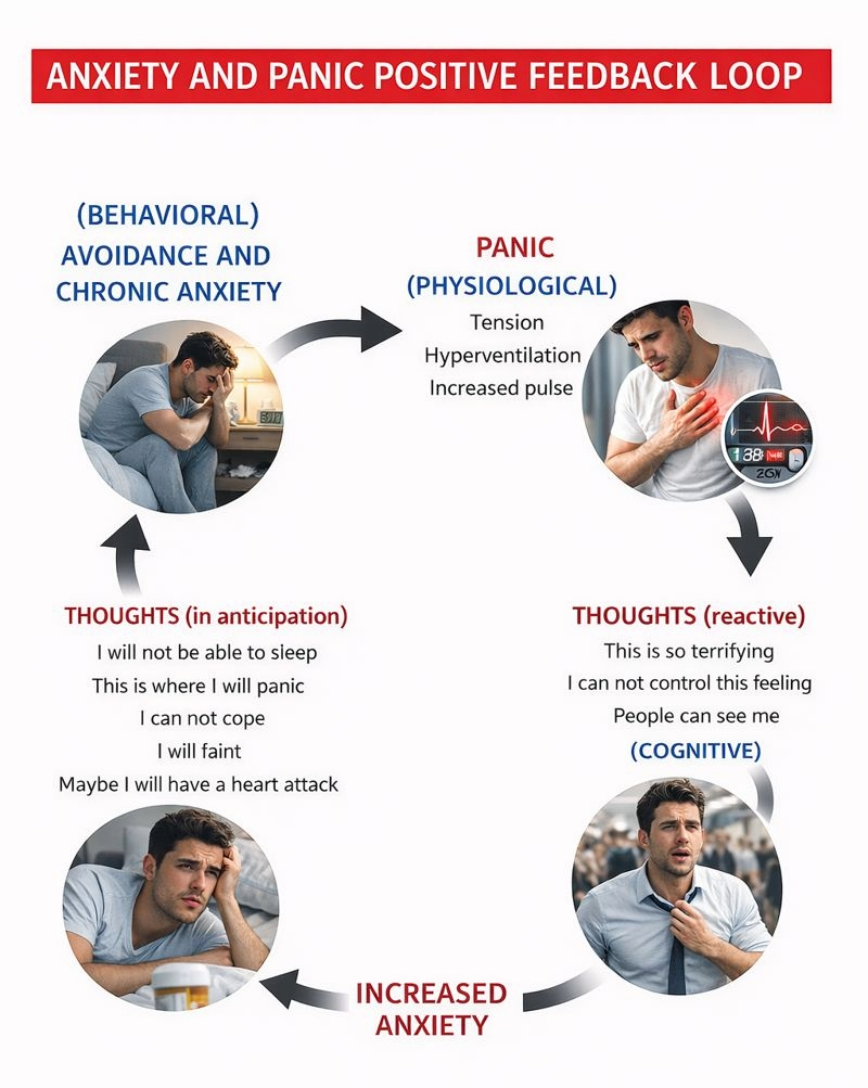 Anxiety-panic feedback loop