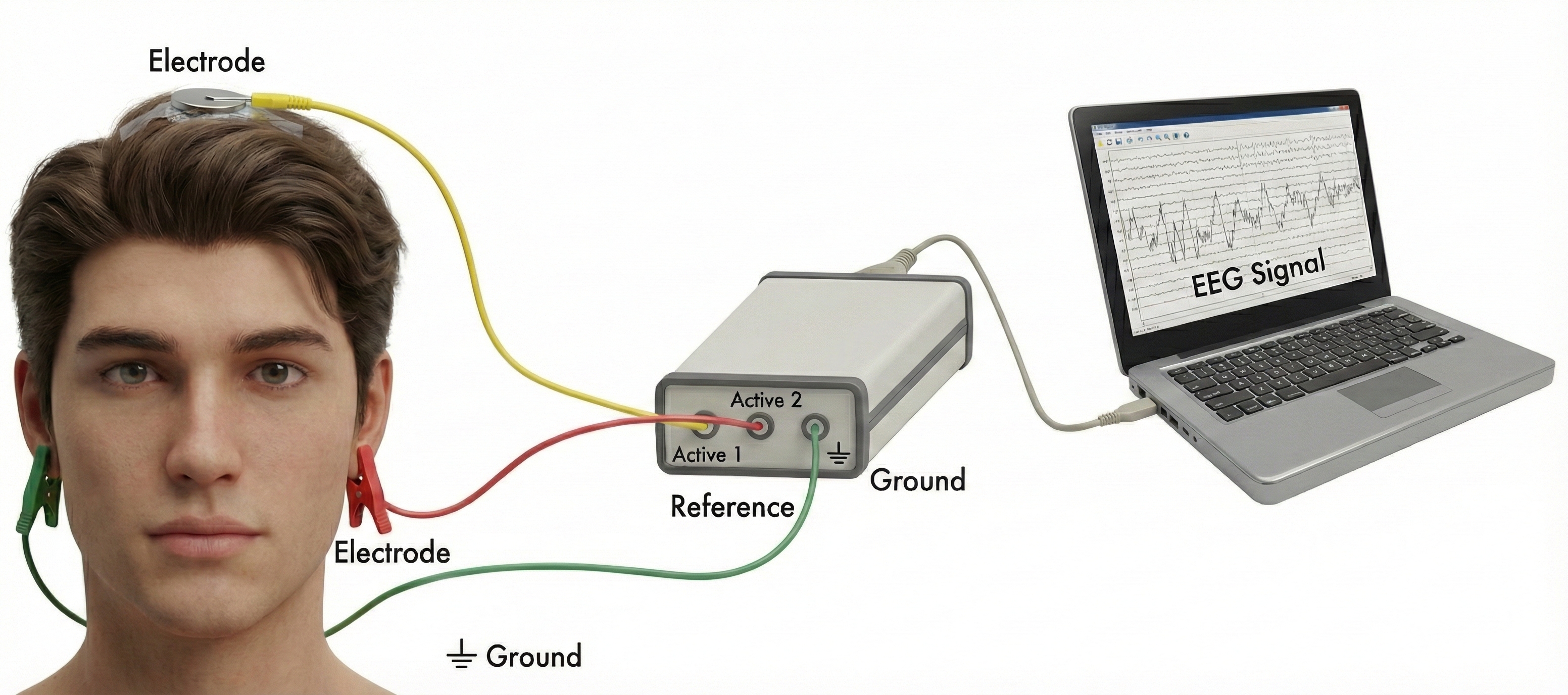 Single-channel EEG recording setup