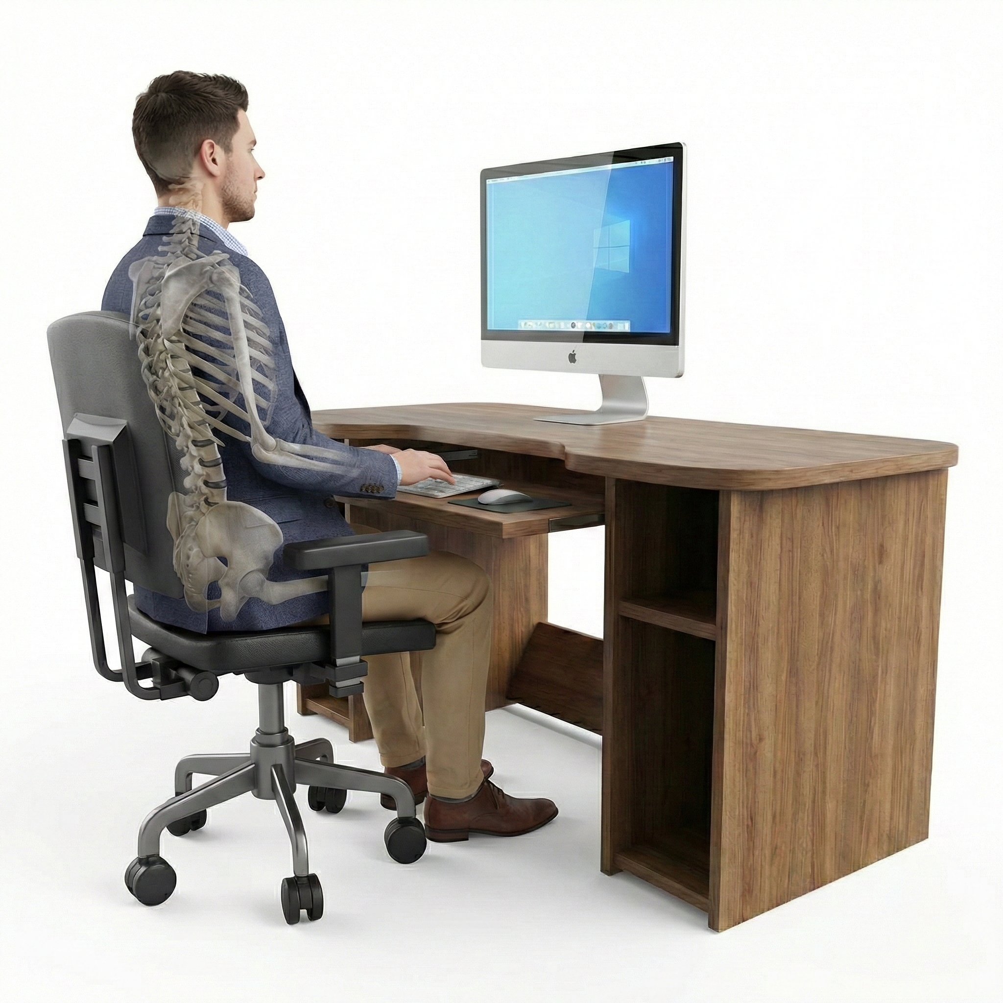 Correct posture at computer