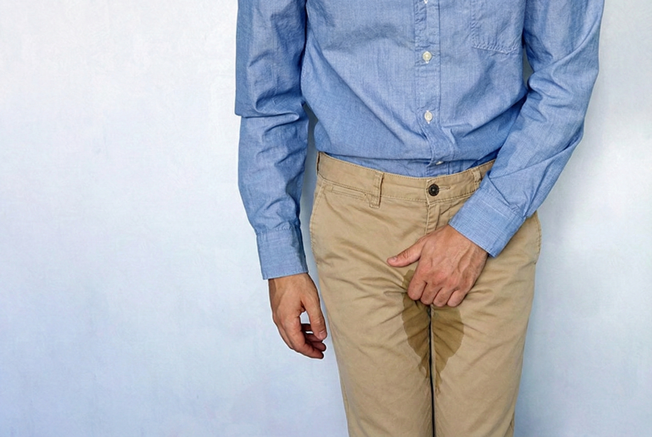 Male urinary incontinence illustration