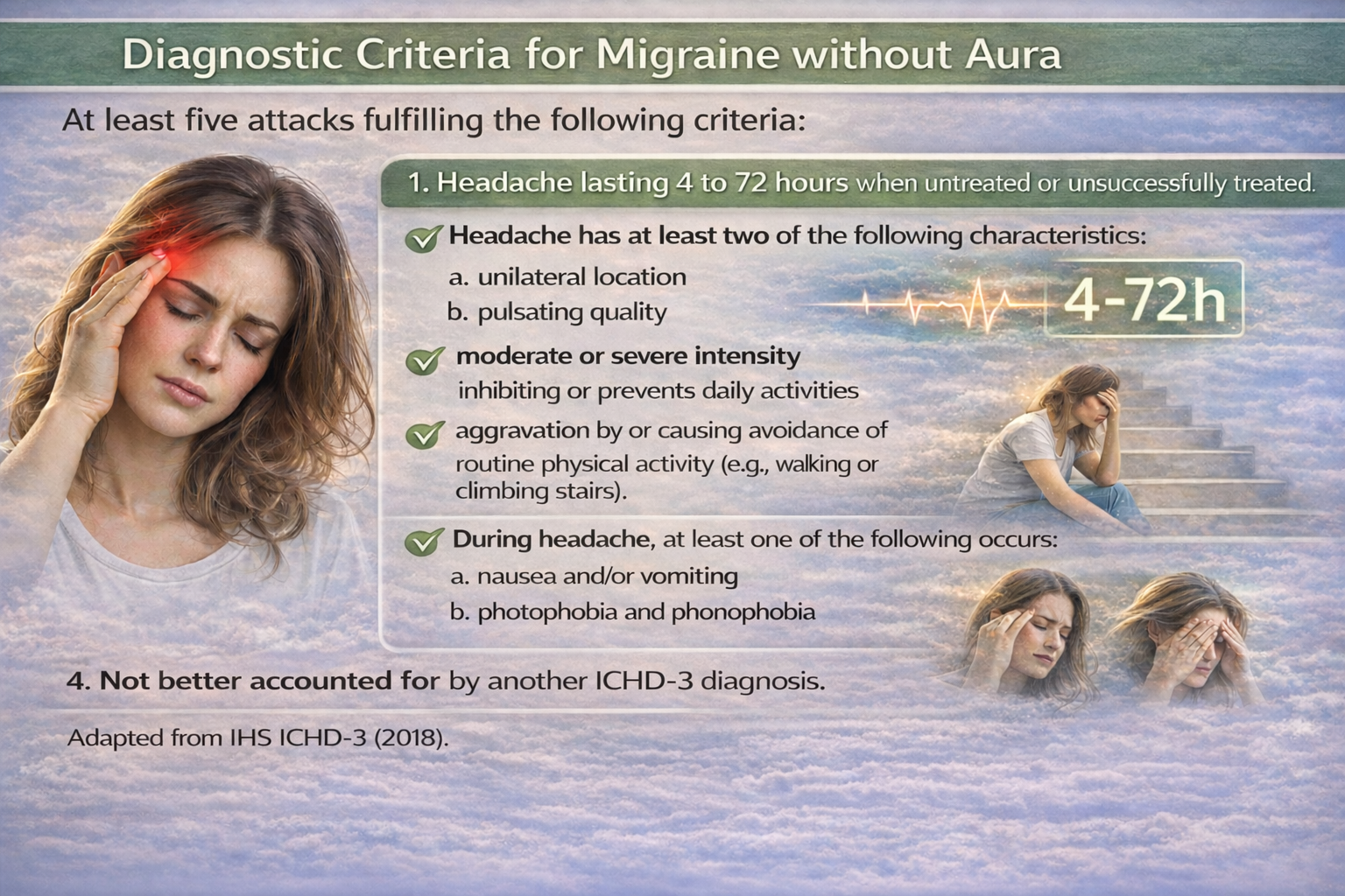 Migraine without aura diagnostic criteria