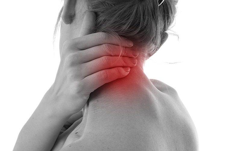 Person with neck pain