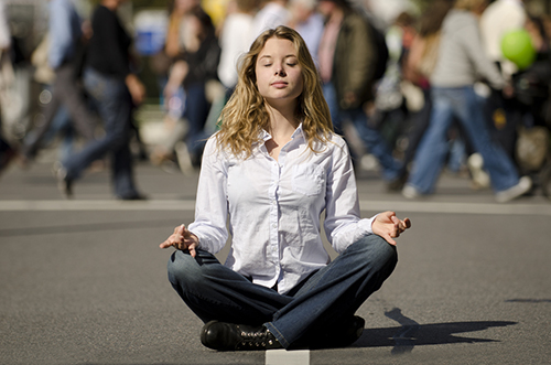 Person meditating