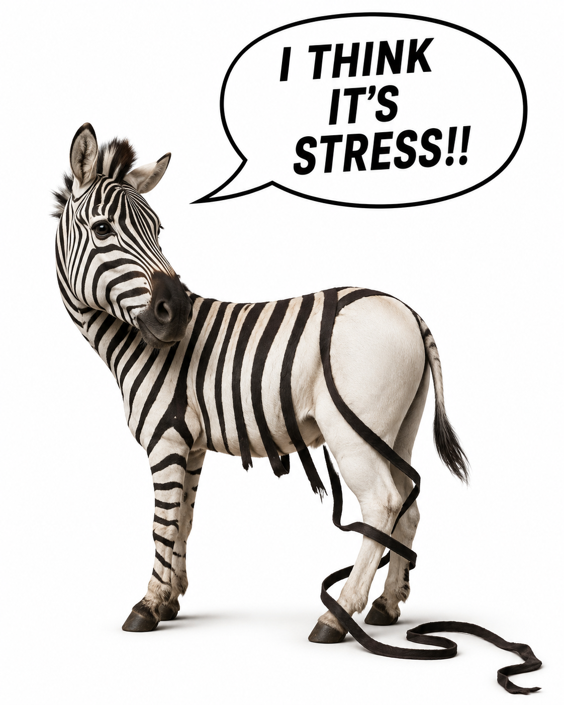 Stressed zebra illustration