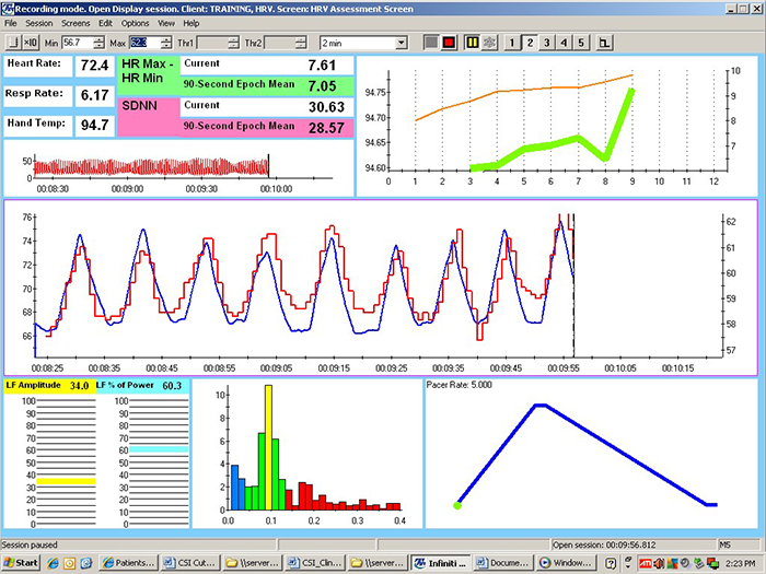 HRV session comparison screen 2