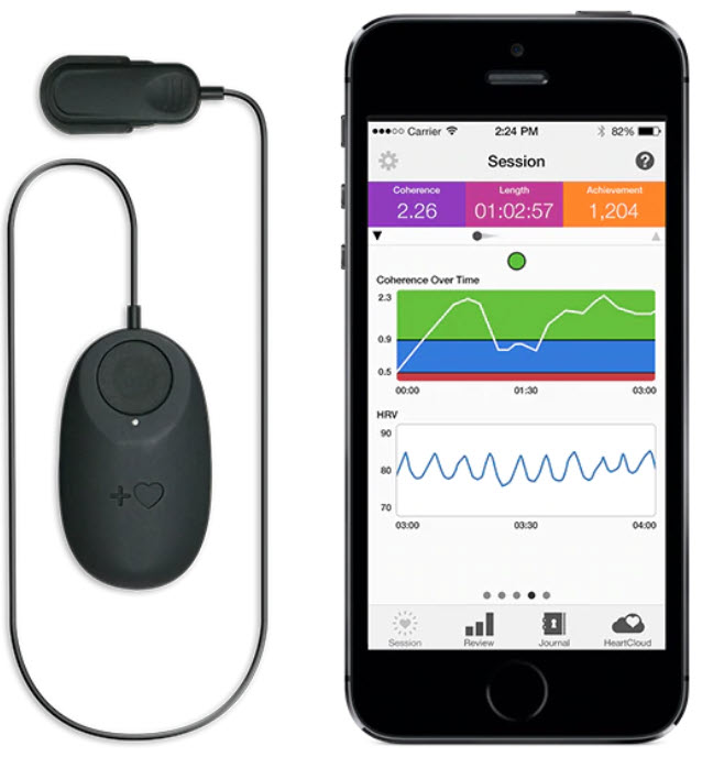 HeartMath Inner Balance portable HRV biofeedback device