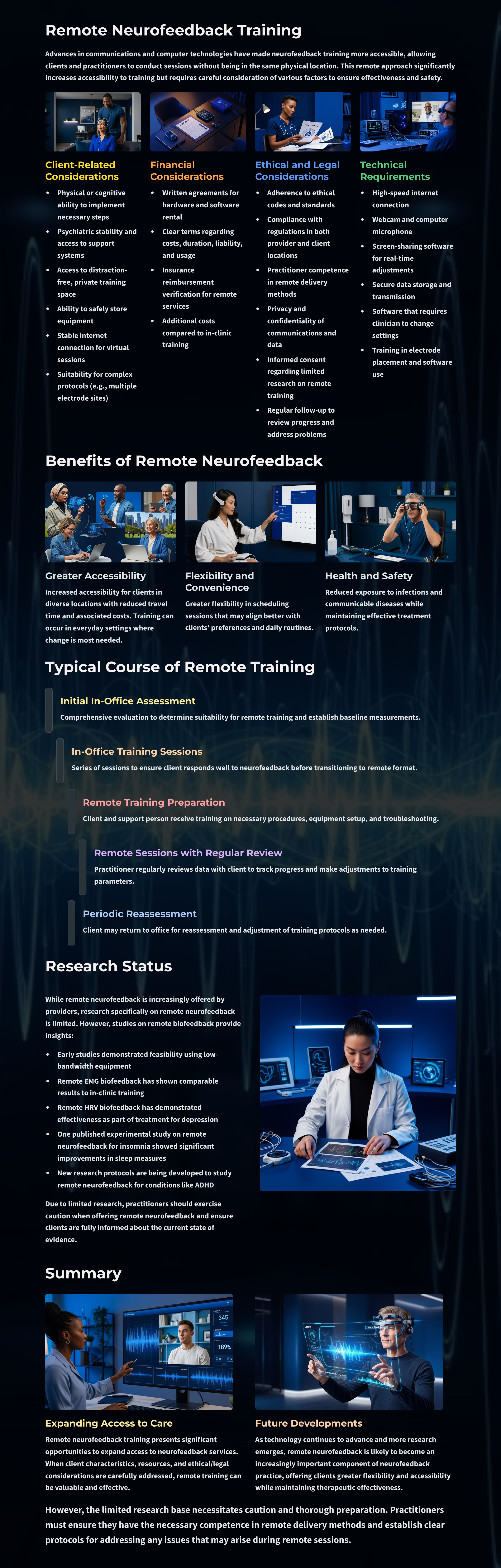 Remote neurofeedback training infographic