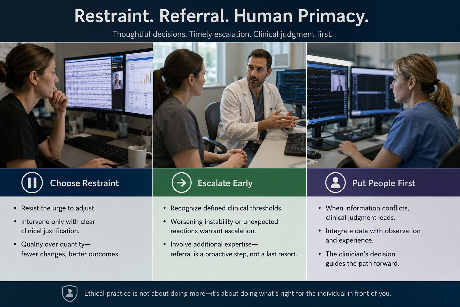 Restraint, referral, and human primacy