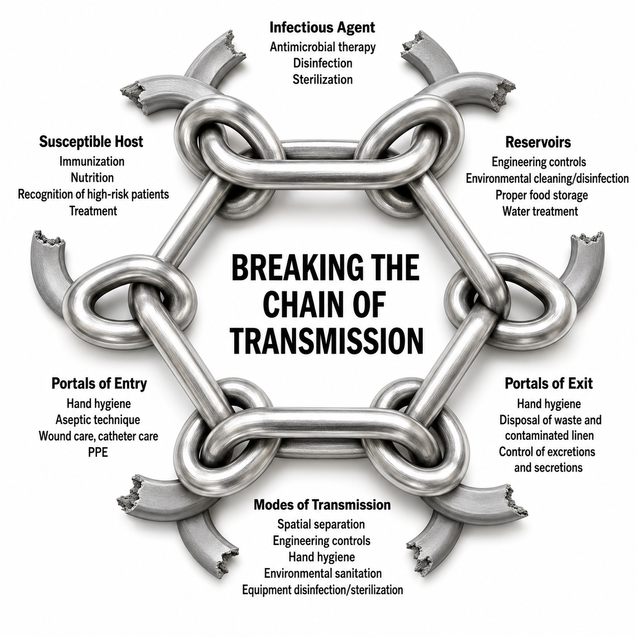 Breaking a link in the chain of transmission