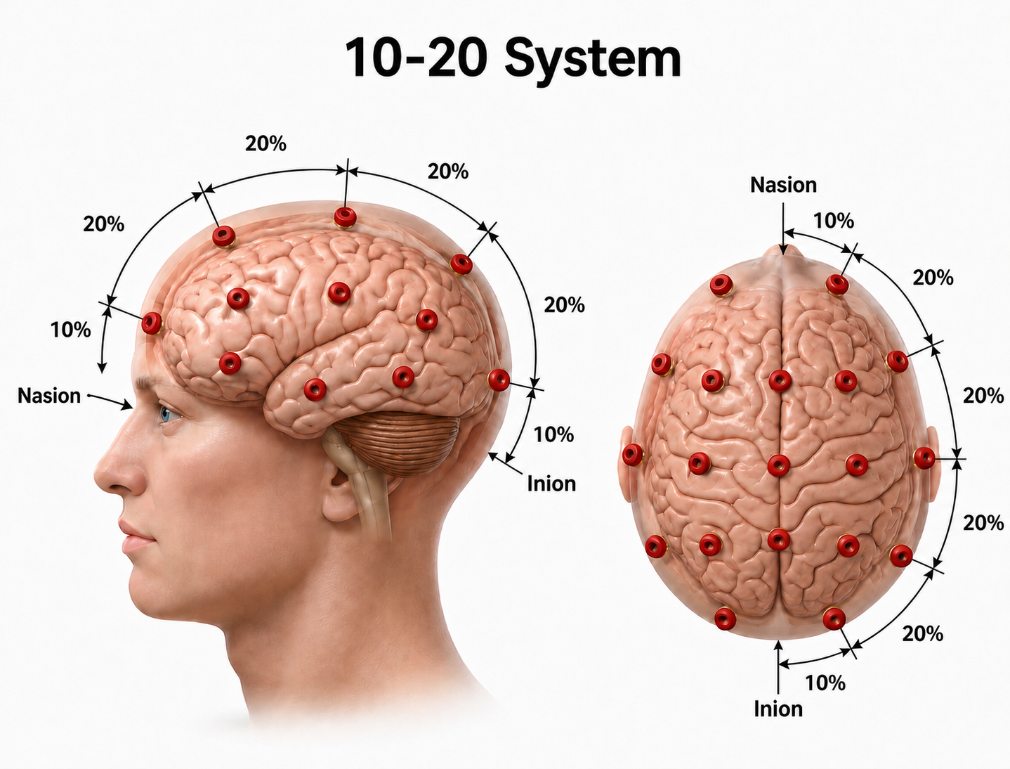 Anatomical landmarks for 10-20 system