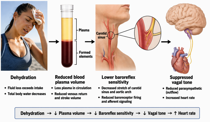 Dehydration lowers baroreflex sensitivity