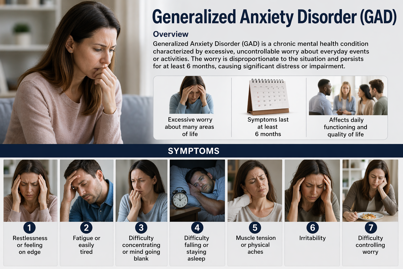 Infographic of generalized anxiety disorder symptoms
