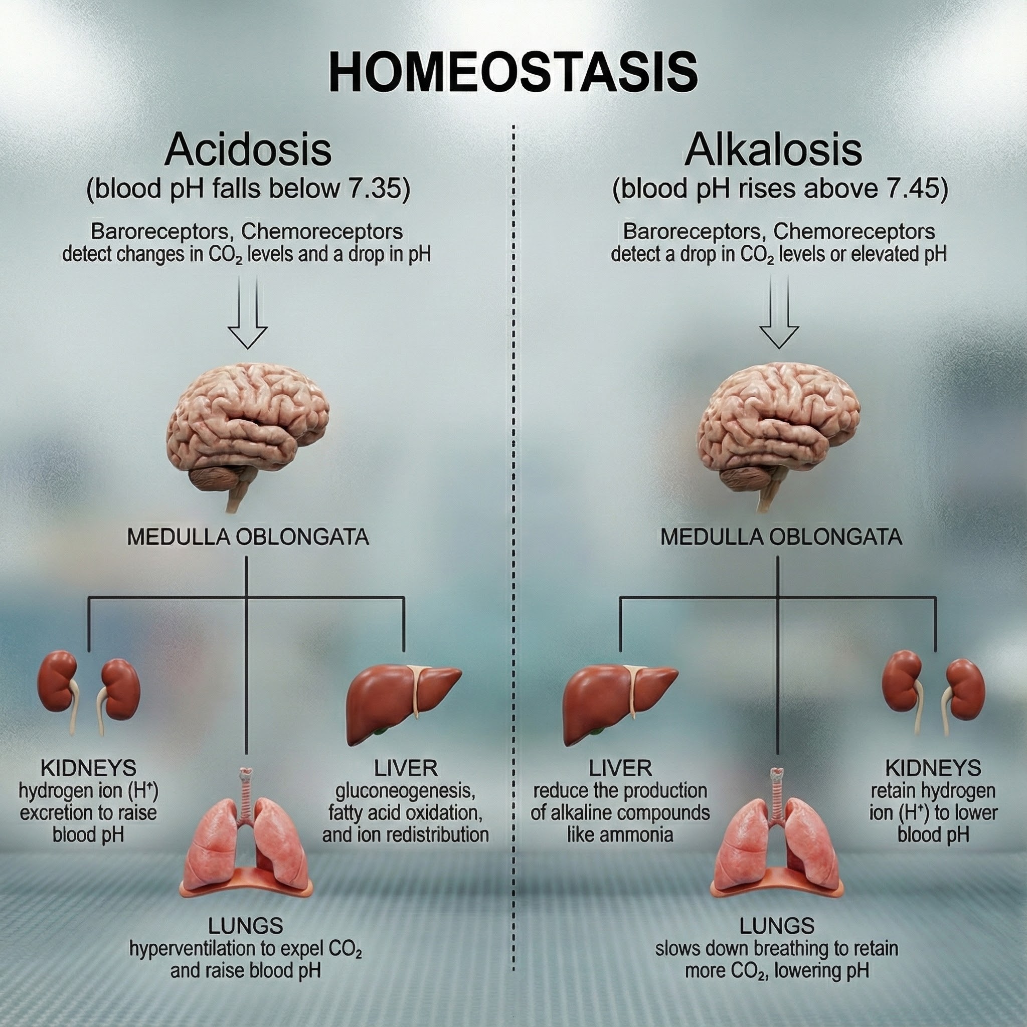 Diagram illustrating homeostasis as the body maintaining a stable internal balance