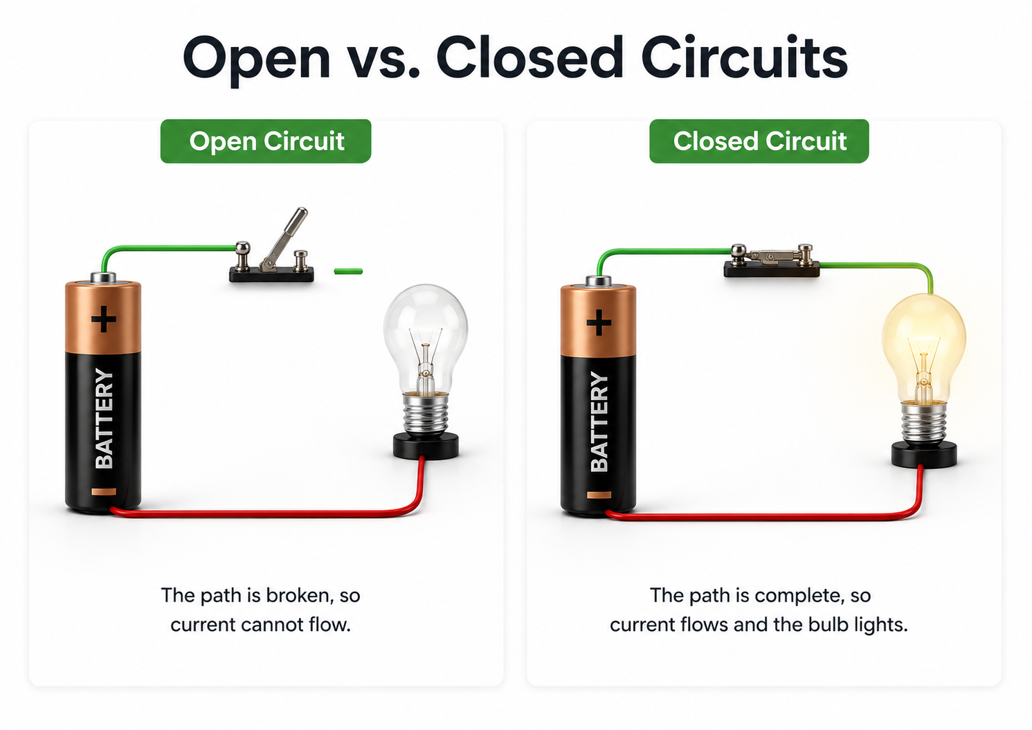 Open and closed circuits