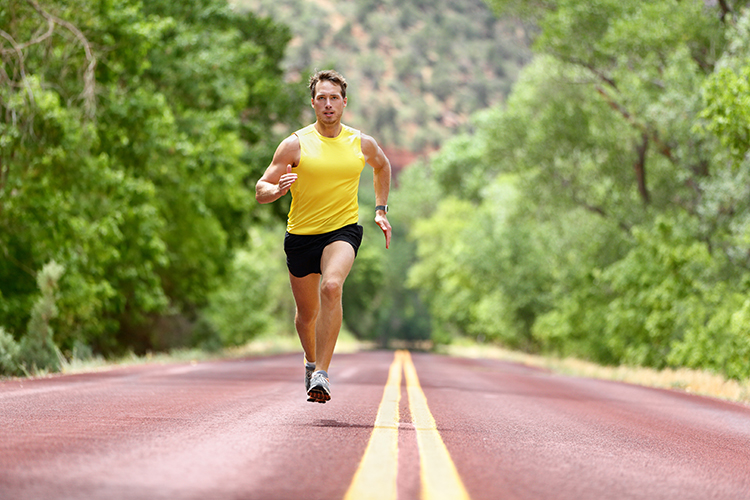 Person engaging in healthy exercise outdoors