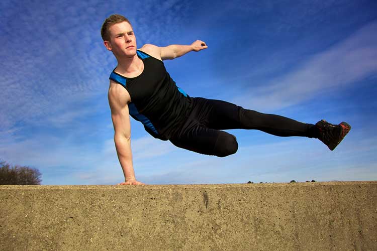 People engaged in physical exercise