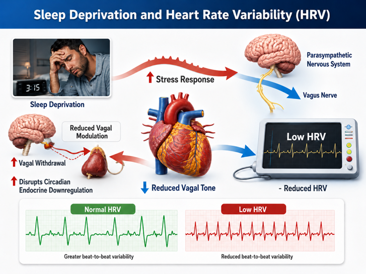 Sleep deprivation reduces HRV