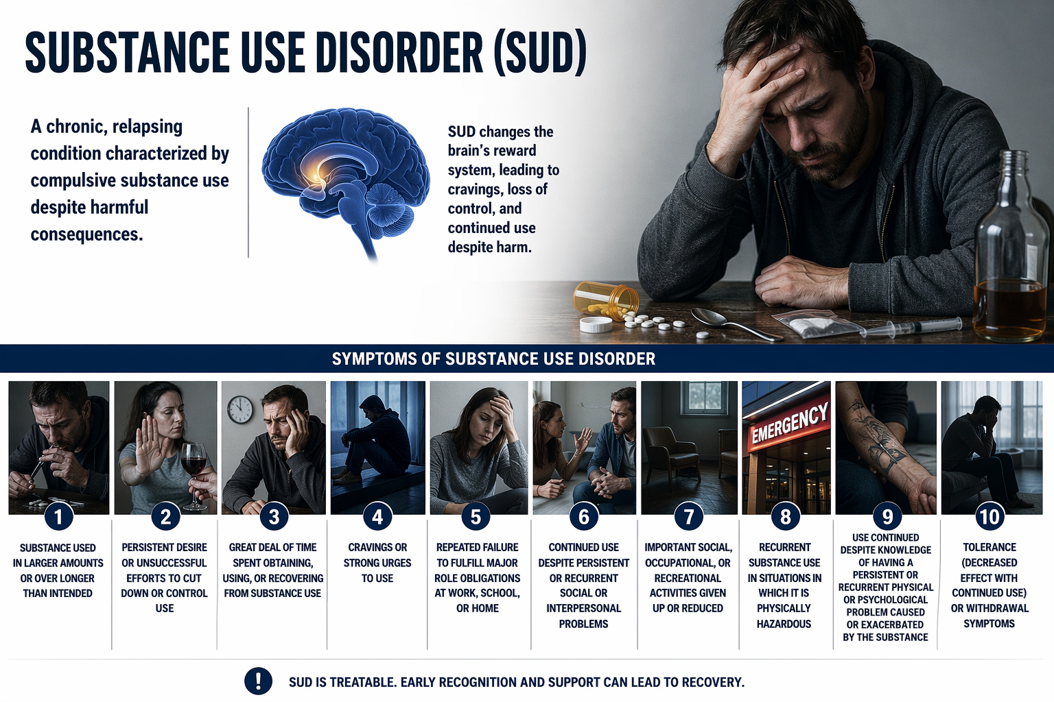 Infographic of substance use disorder symptoms