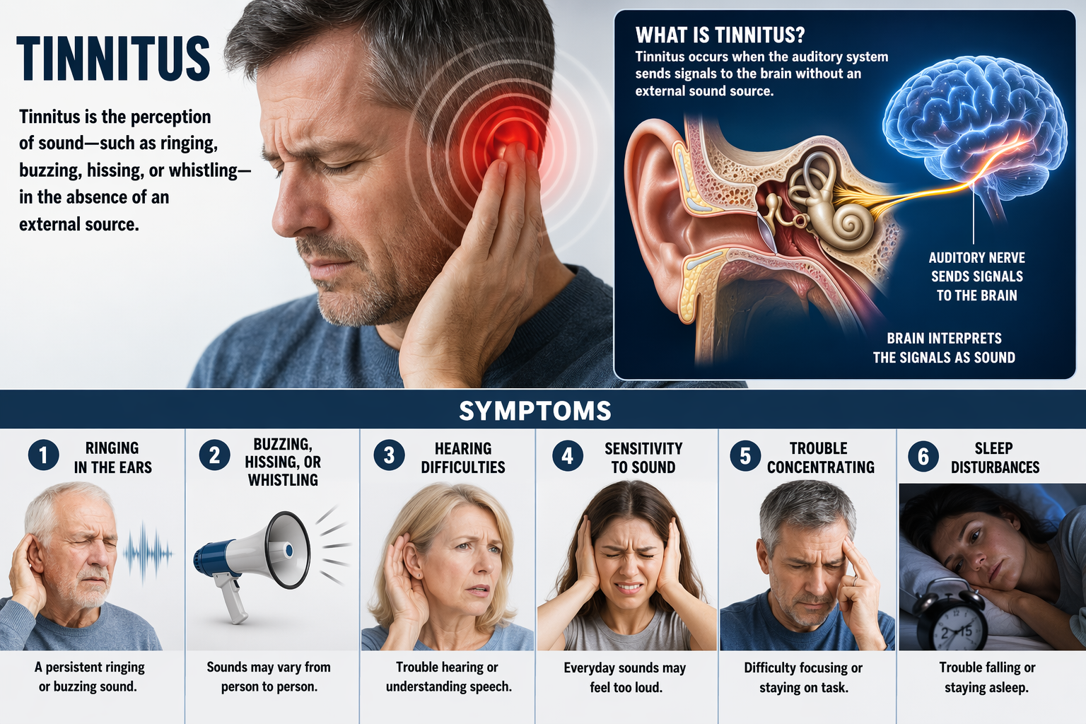 Infographic of tinnitus symptoms