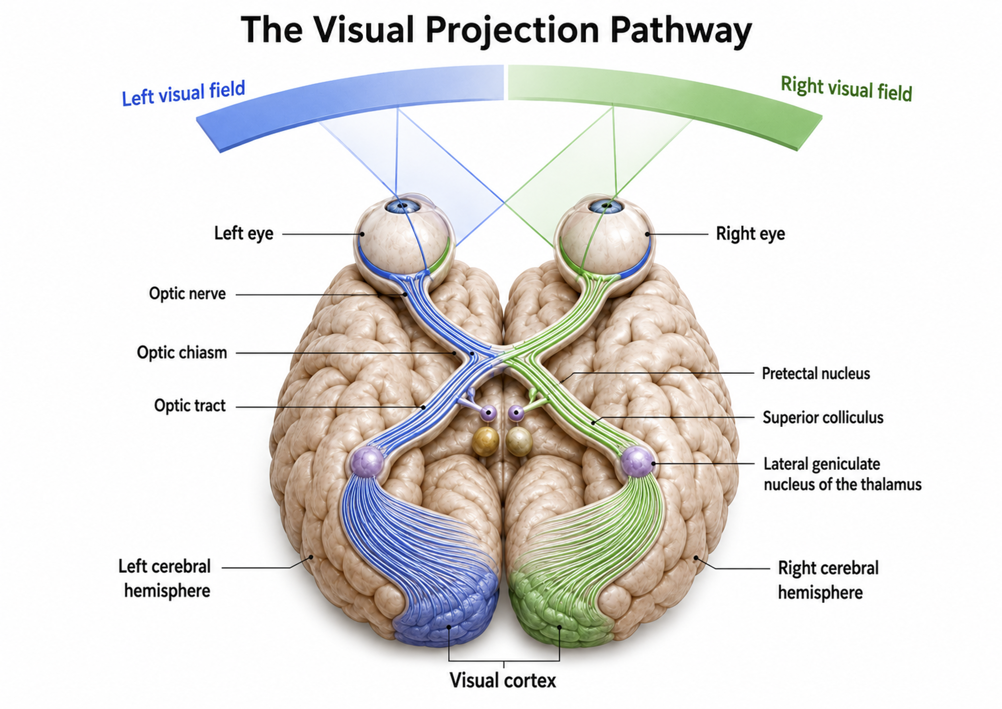 Visual pathway diagram