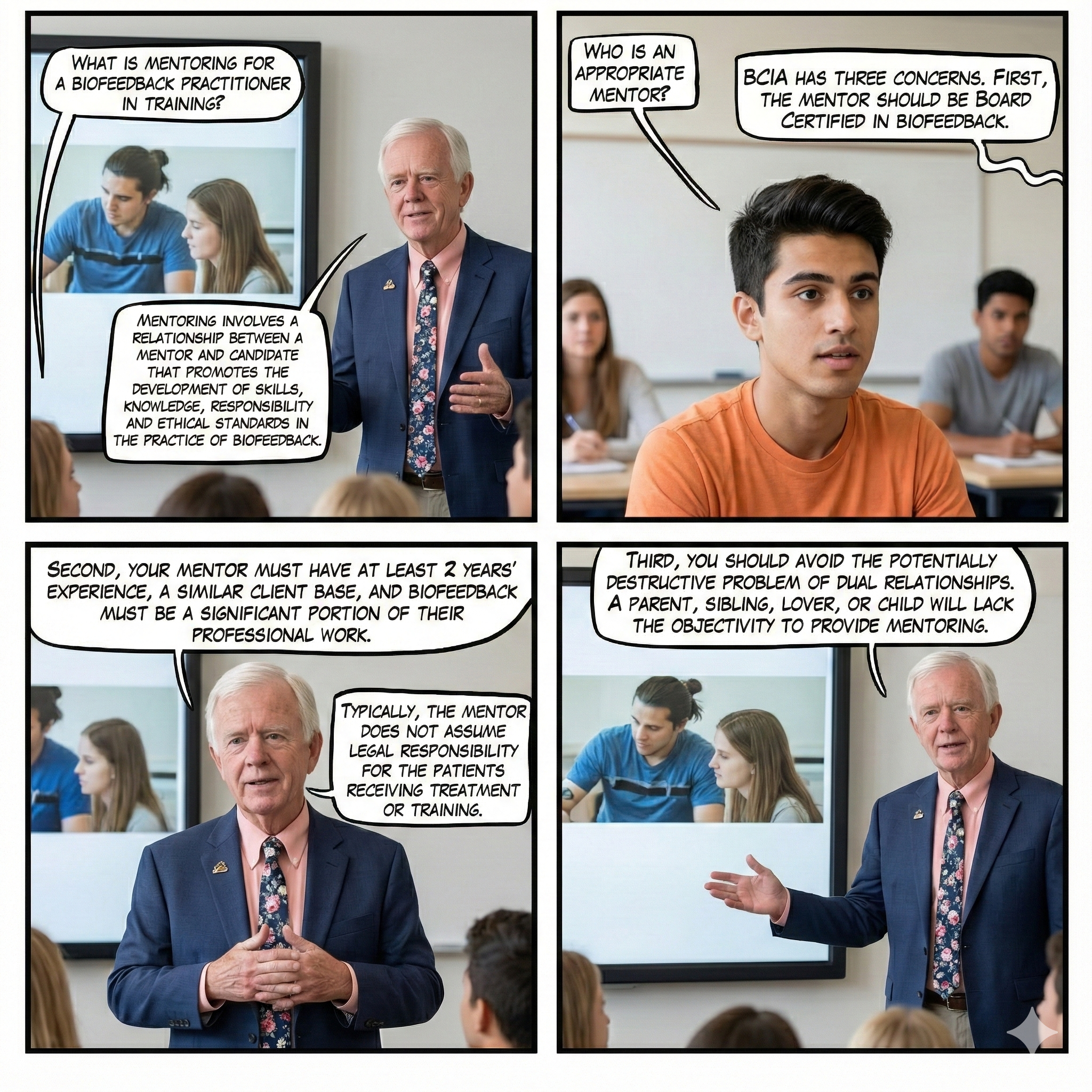Mentoring in biofeedback practice