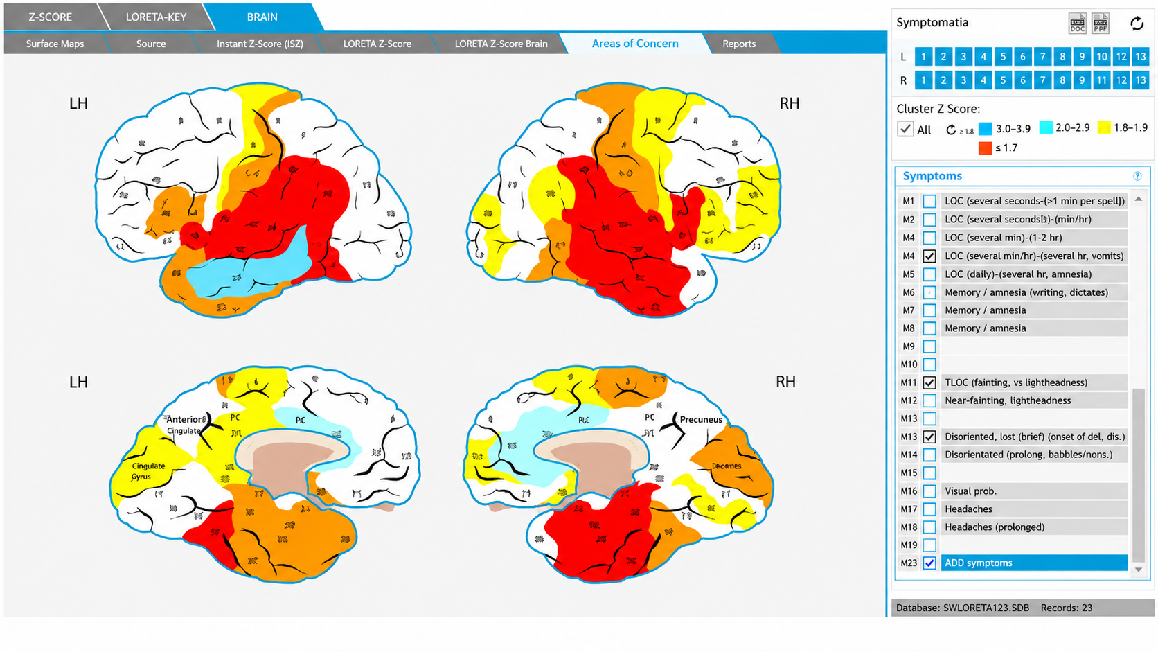 Jewel Clinical Database display