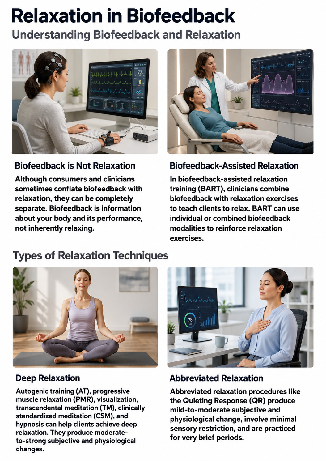 Diagram illustrating the role of relaxation in biofeedback training