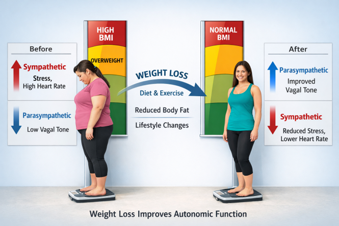 Weight loss restores vagal tone