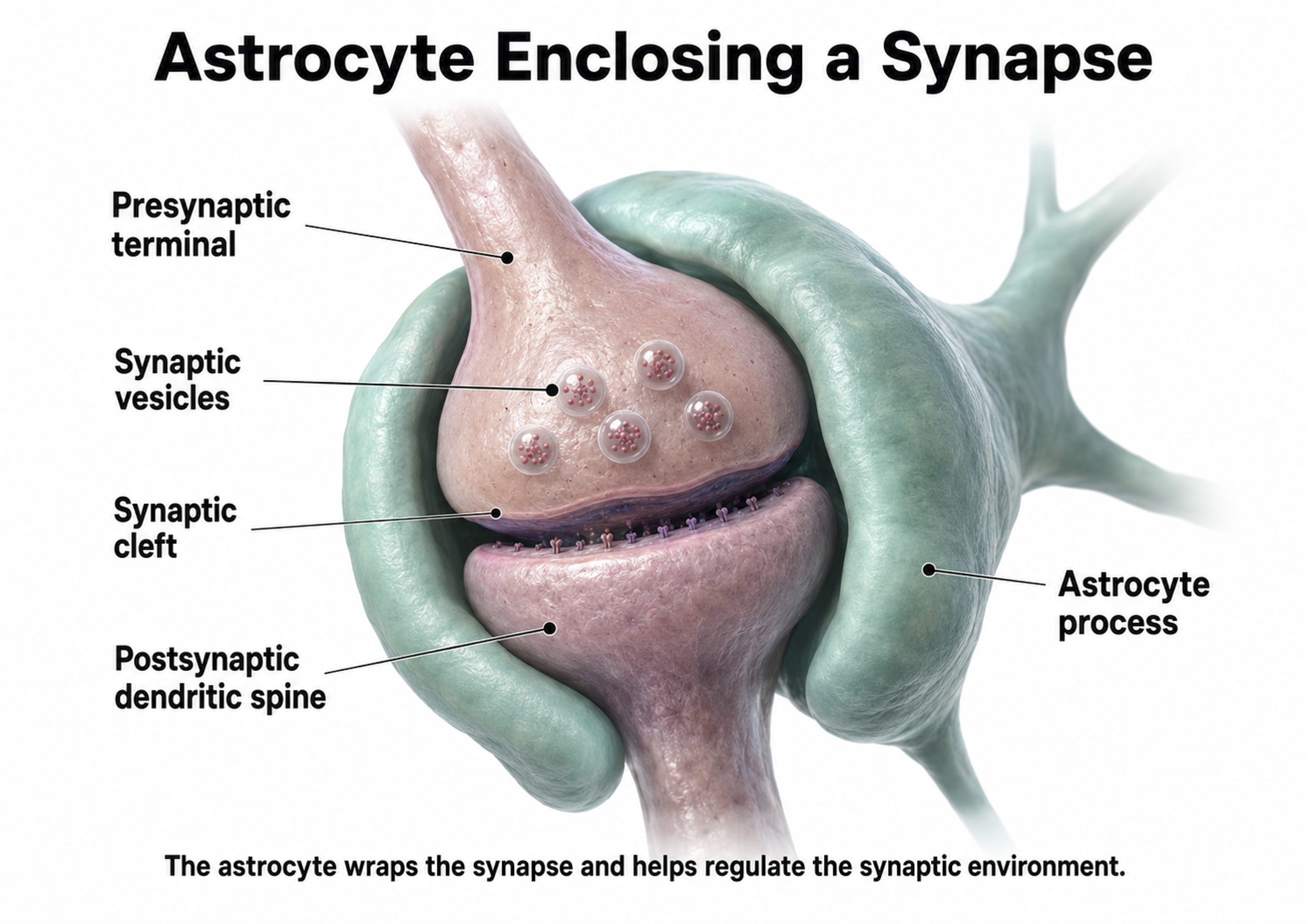 astrocyte enclosing synapse