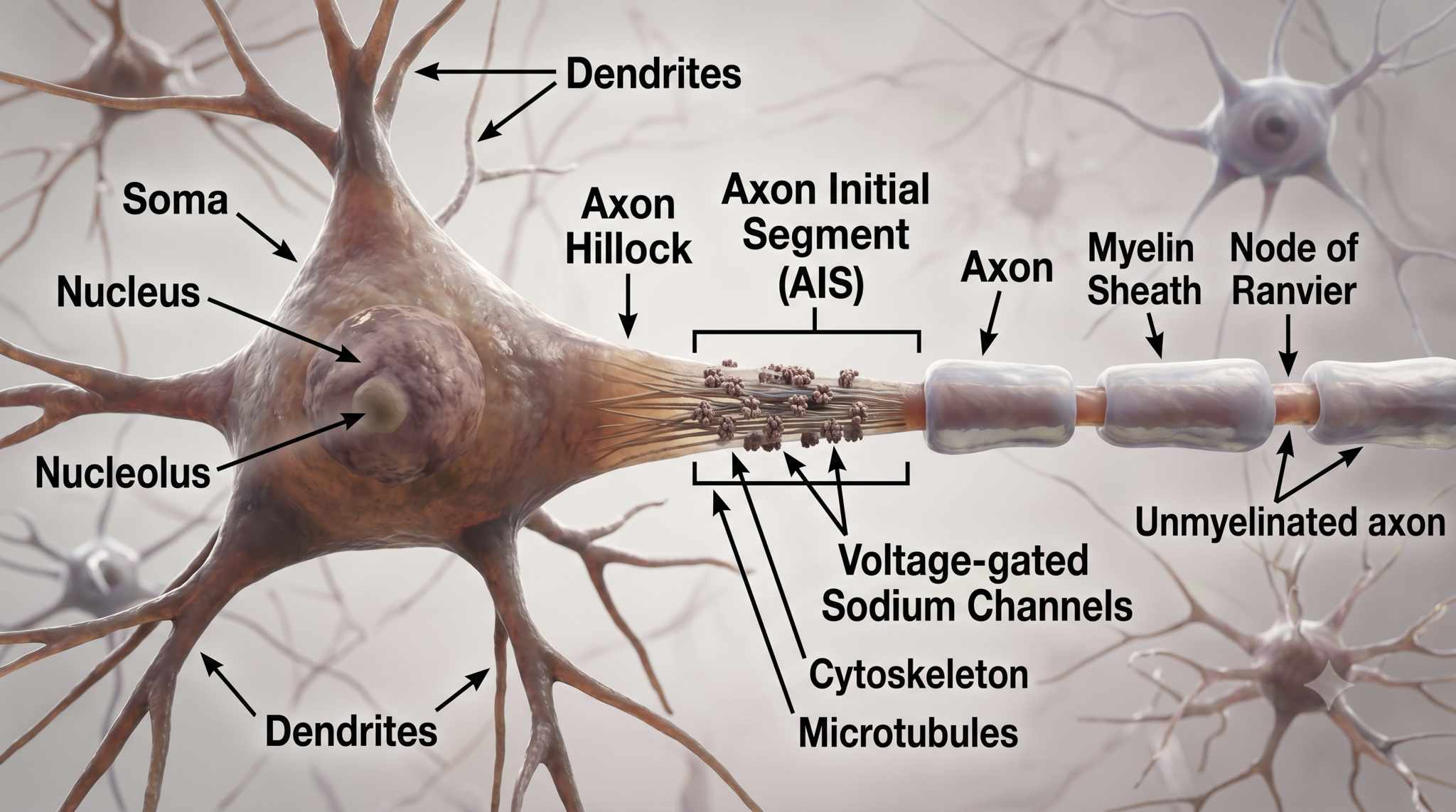 The axon hillock, where postsynaptic potentials summate