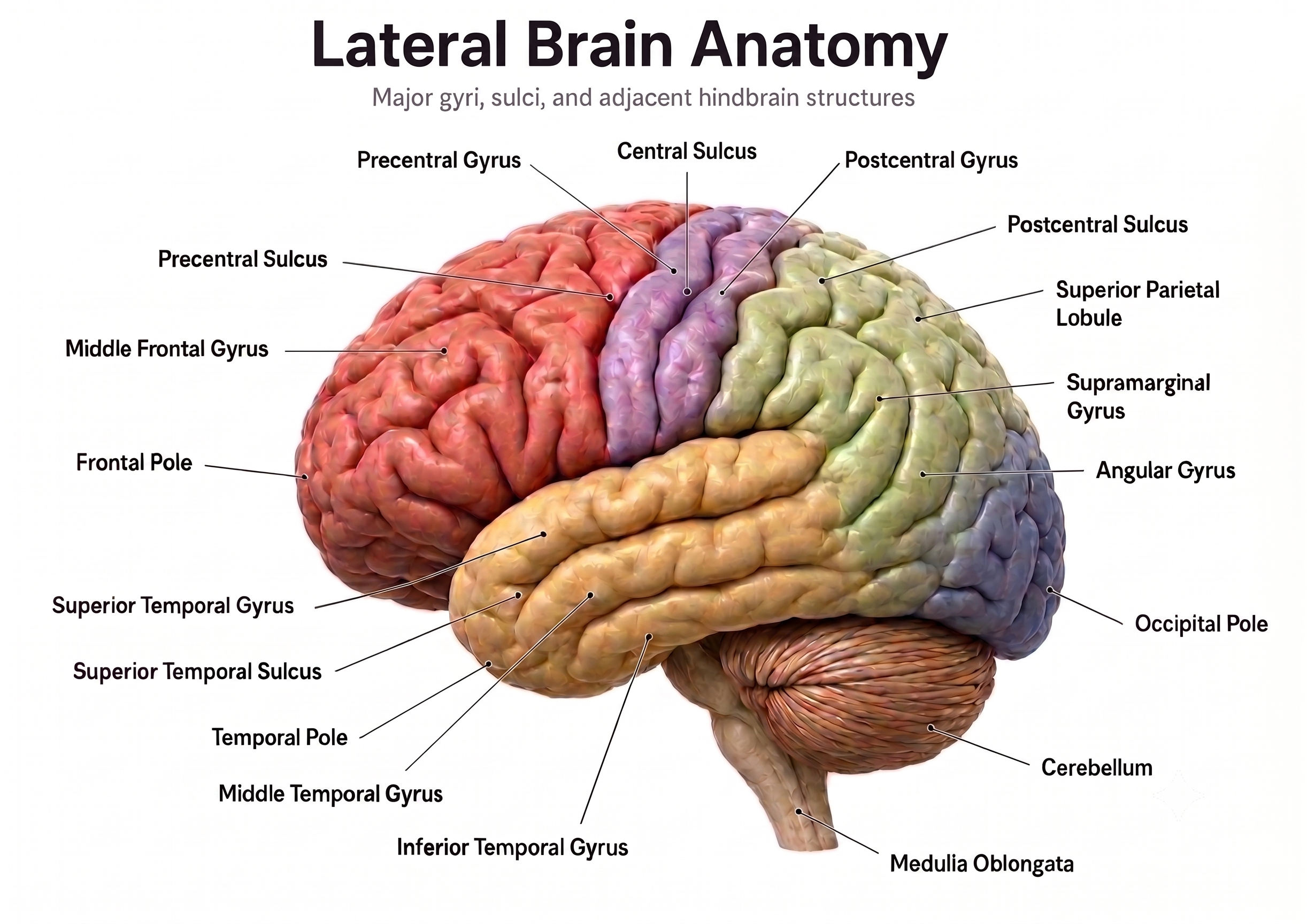 Brain landmark graphic