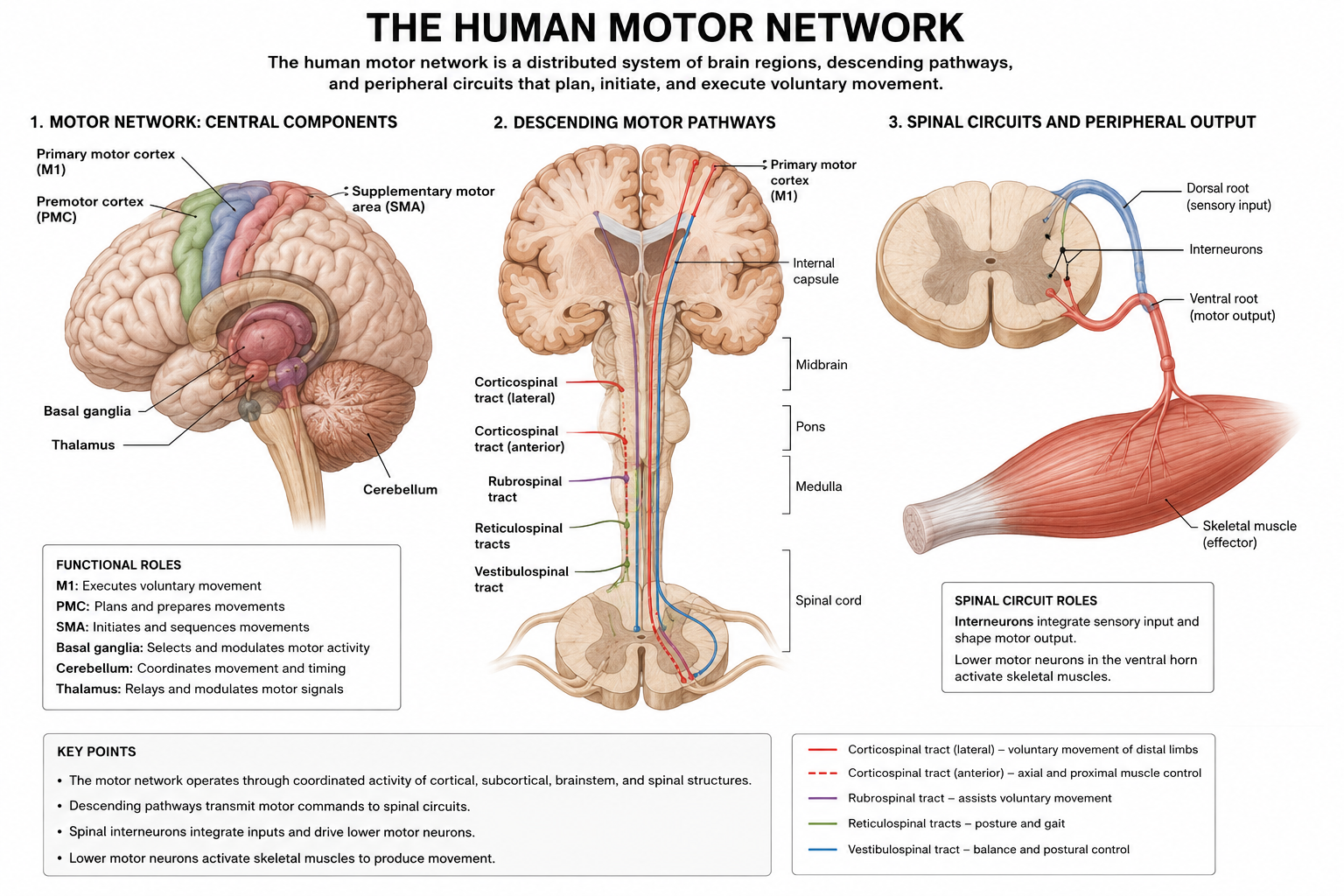 Diagram of the motor network and its connections