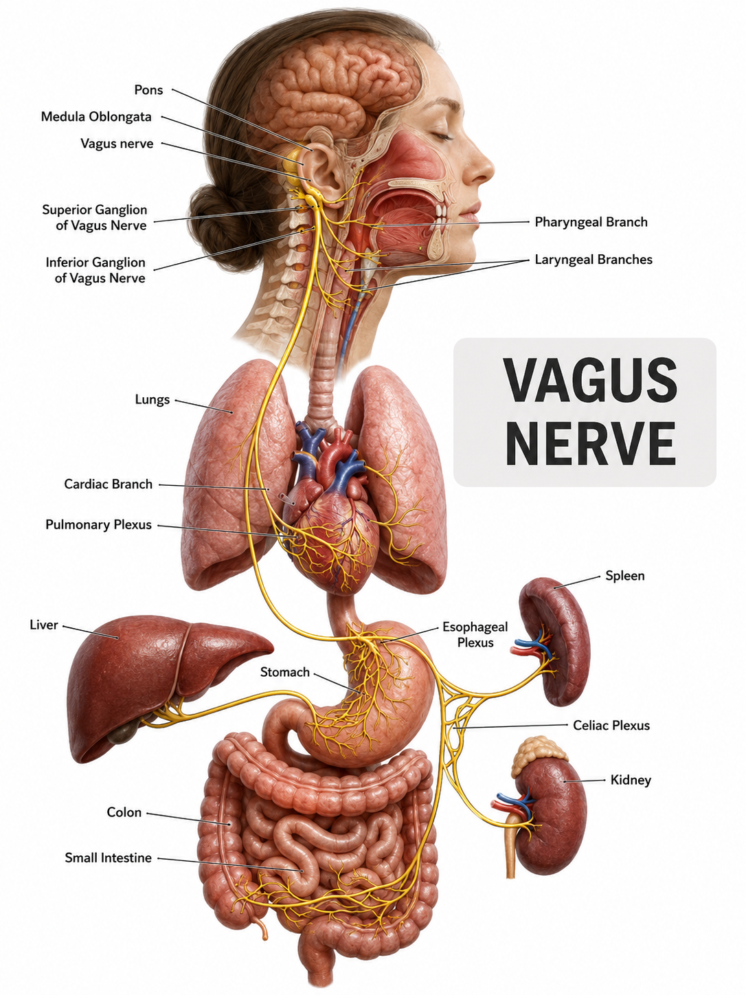 Vagus nerve distribution